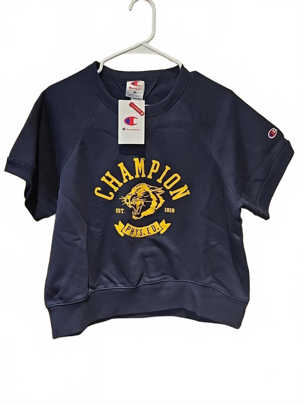 Champion Women’s Rec Center Cropped Raglan Pullover Blue Size M NWT